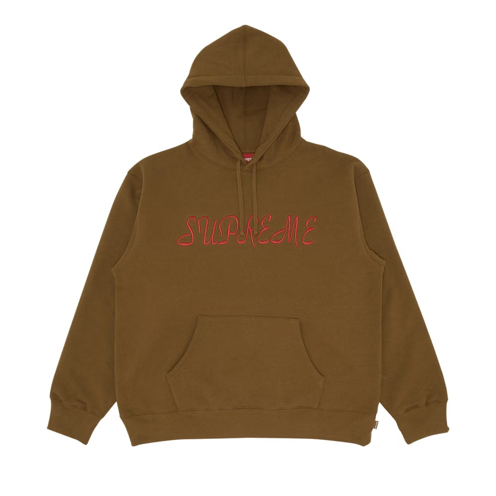 Supreme Script Hoodie Light Brown