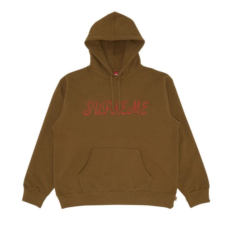 Supreme Script Hoodie Light Brown