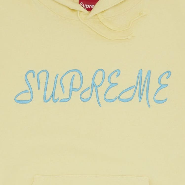 Supreme Script Hoodie Light Yellow