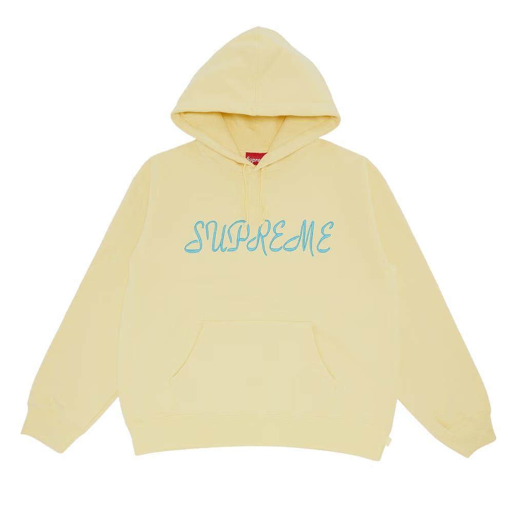 Supreme Script Hoodie Light Yellow