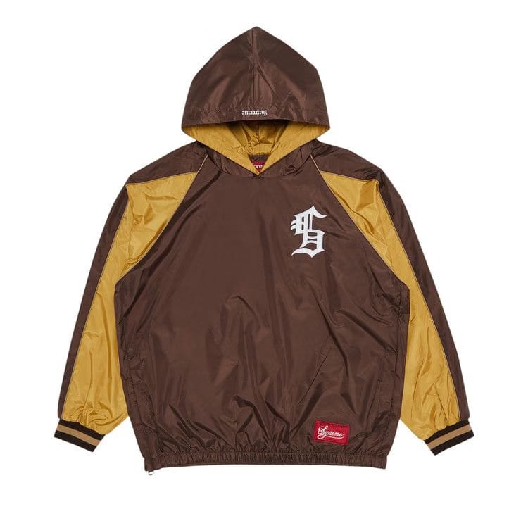 Supreme Hooded Warm Up Pullover Brown