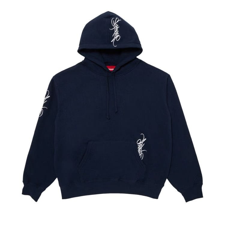 Supreme Tag Hoodie Navy