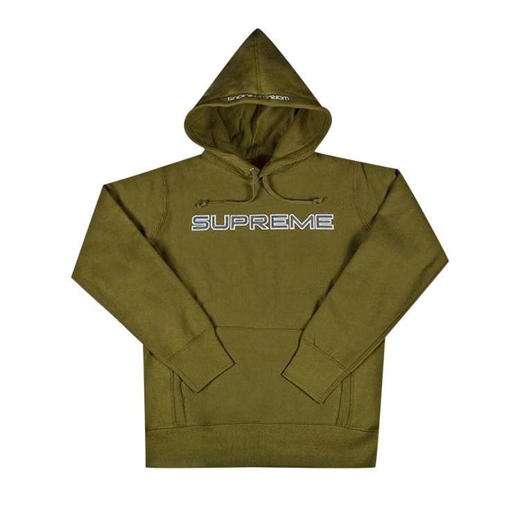 Supreme Sequin Logo Hoodie Moss