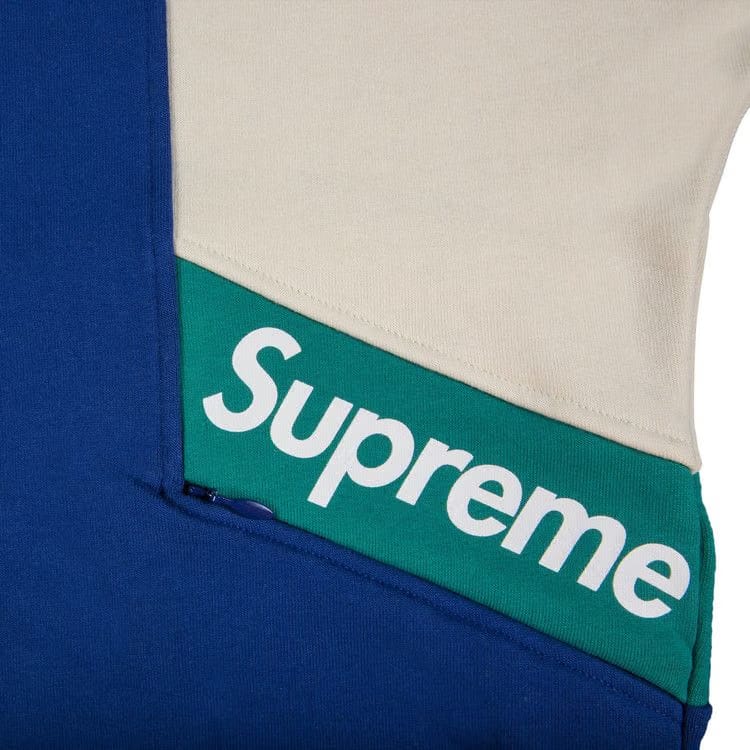 Supreme Color Blocked Zip Up Hoodie Royal