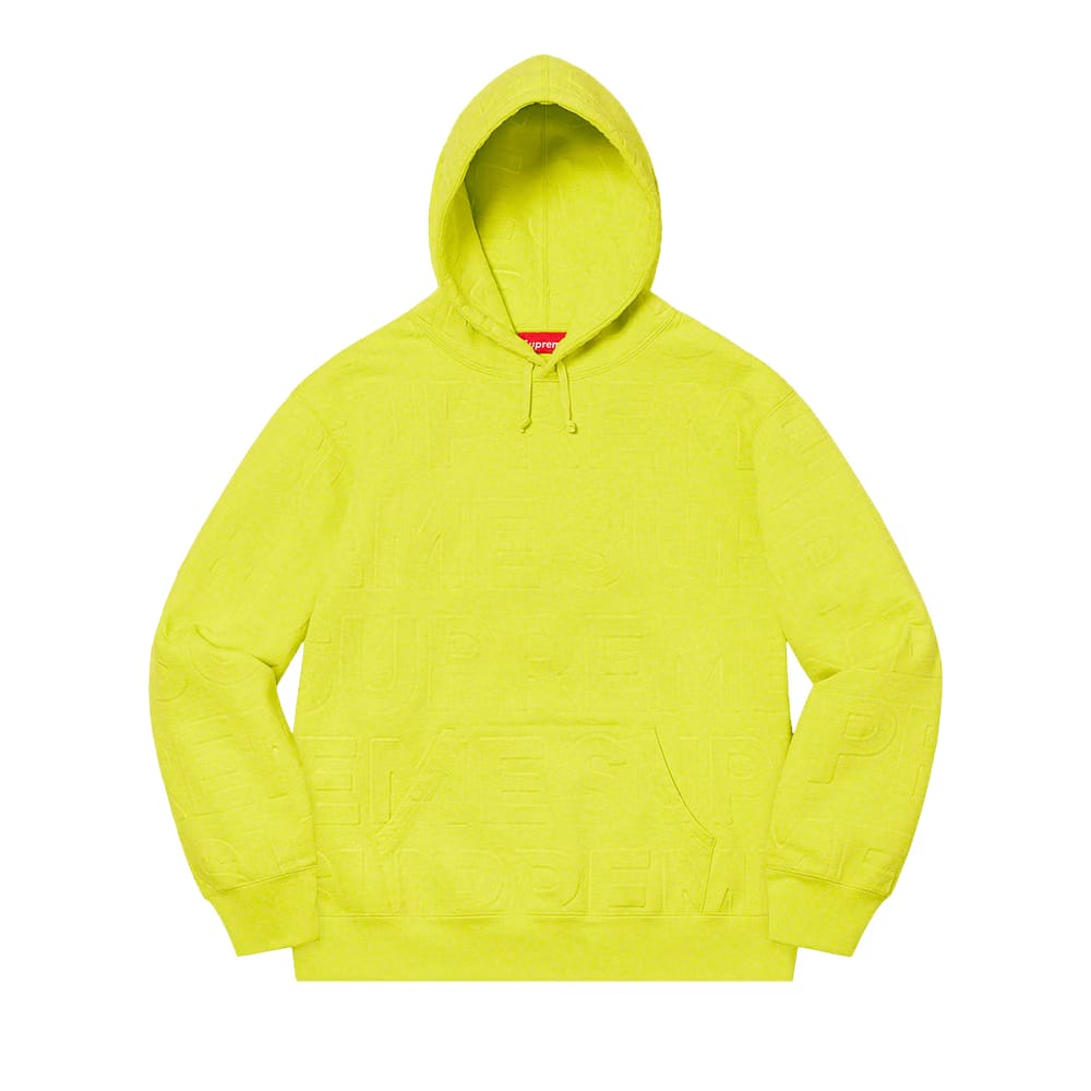 Supreme Embossed Logos Hoodie Acid Green