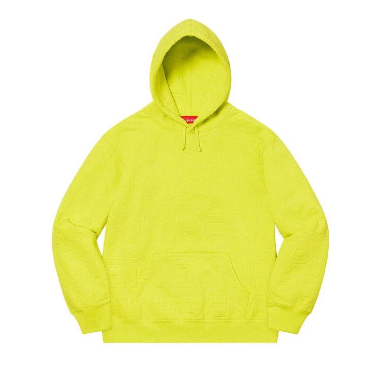 Supreme Embossed Logos Hoodie Acid Green