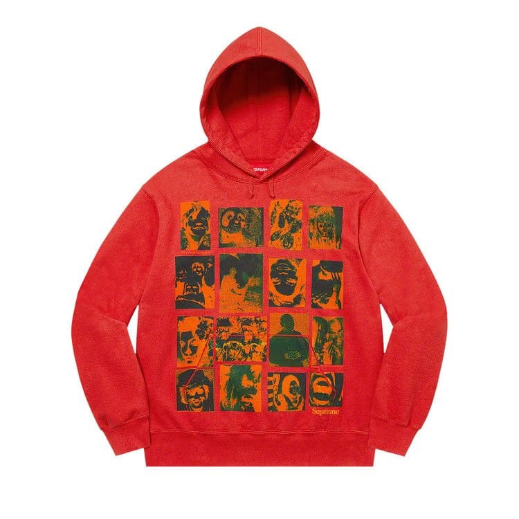 Supreme Collage Grid Hoodie Red