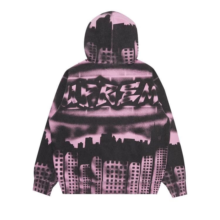 Supreme x New York Yankees Airbrush Hoodie Pink