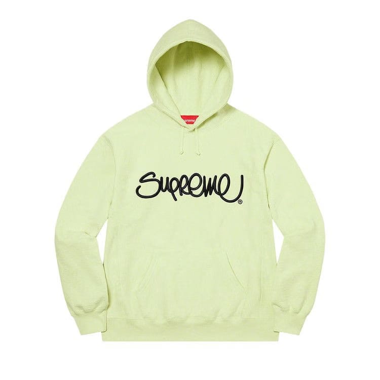 Supreme Raised Handstyle Hoodie Pale Green