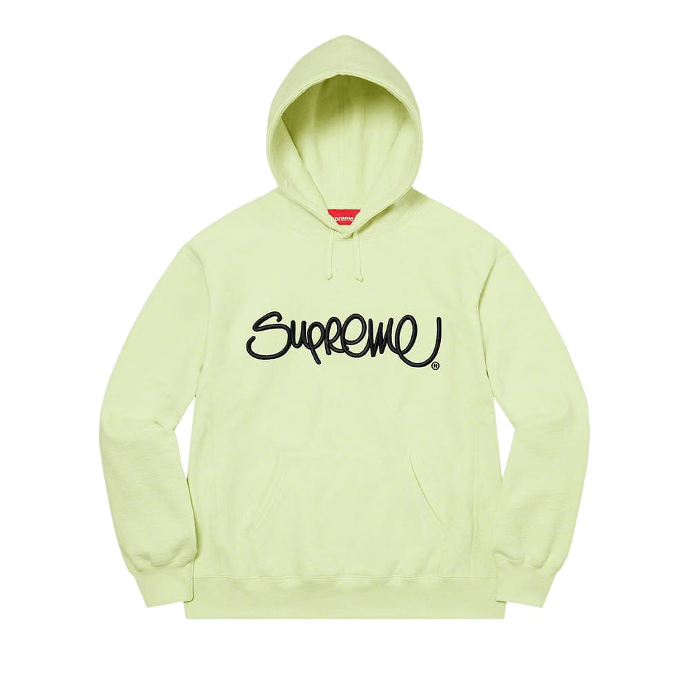 Supreme Raised Handstyle Hoodie Pale Green