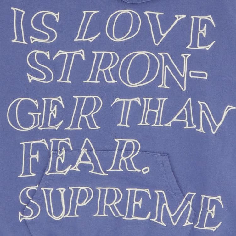 Supreme Stronger Than Fear Hoodie Light Purple