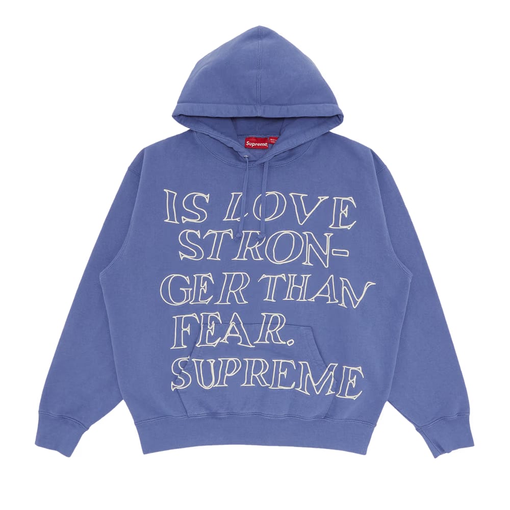 Supreme Stronger Than Fear Hoodie Light Purple