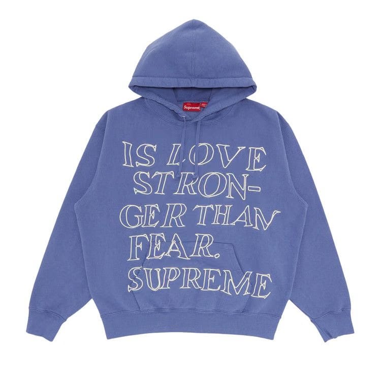 Supreme Stronger Than Fear Hoodie Light Purple