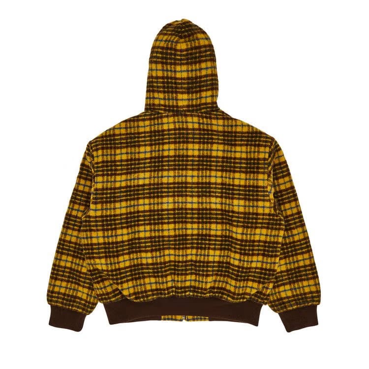 Supreme Plaid Wool Hooded Work Jacket Brown