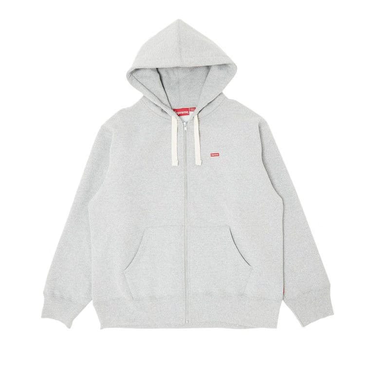Supreme Small Box Drawcord Zip Up Hoodie Heather Grey
