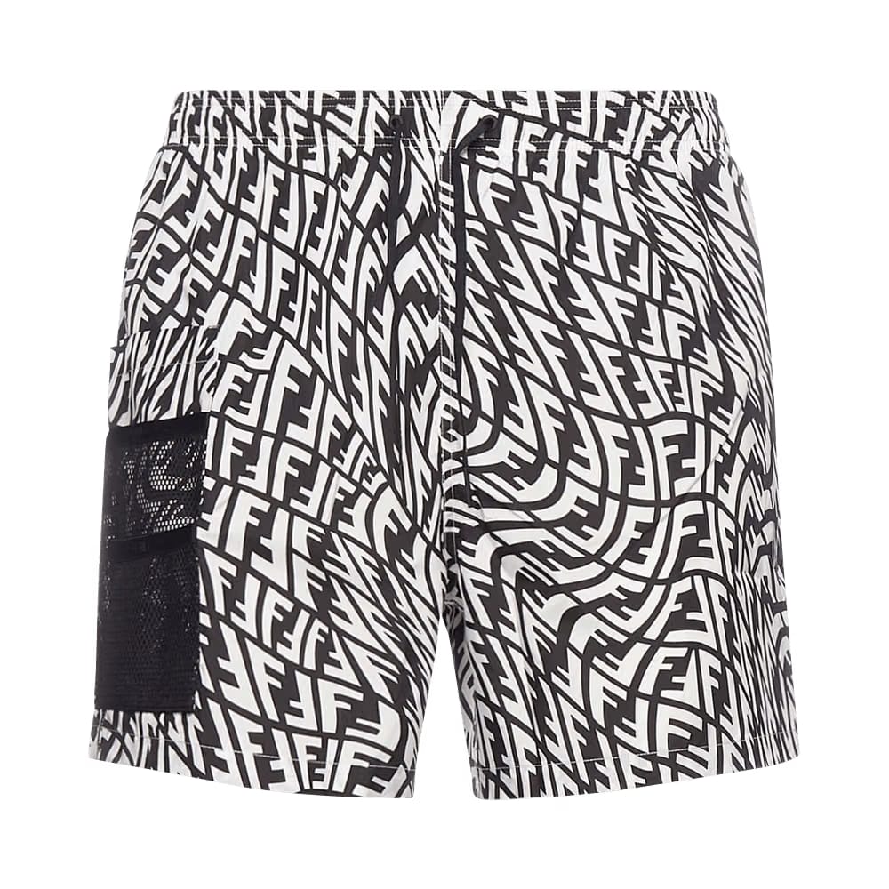 Fendi FF Vertigo Swim Shorts Black/White