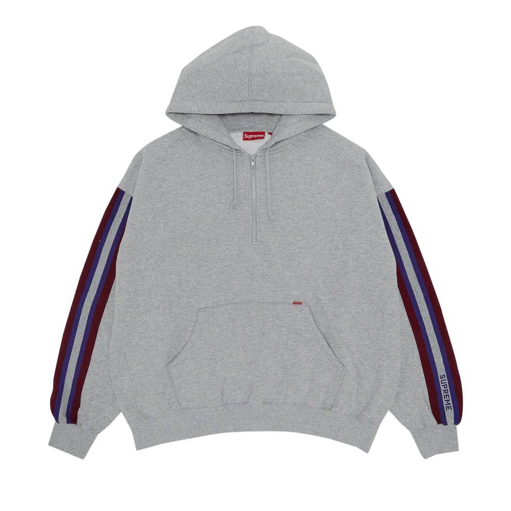 Supreme Half Zip Hoodie Heather Grey