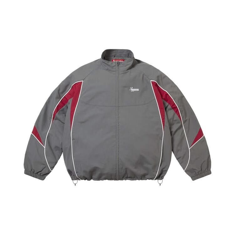 Supreme Contrast Piping Track Jacket Grey