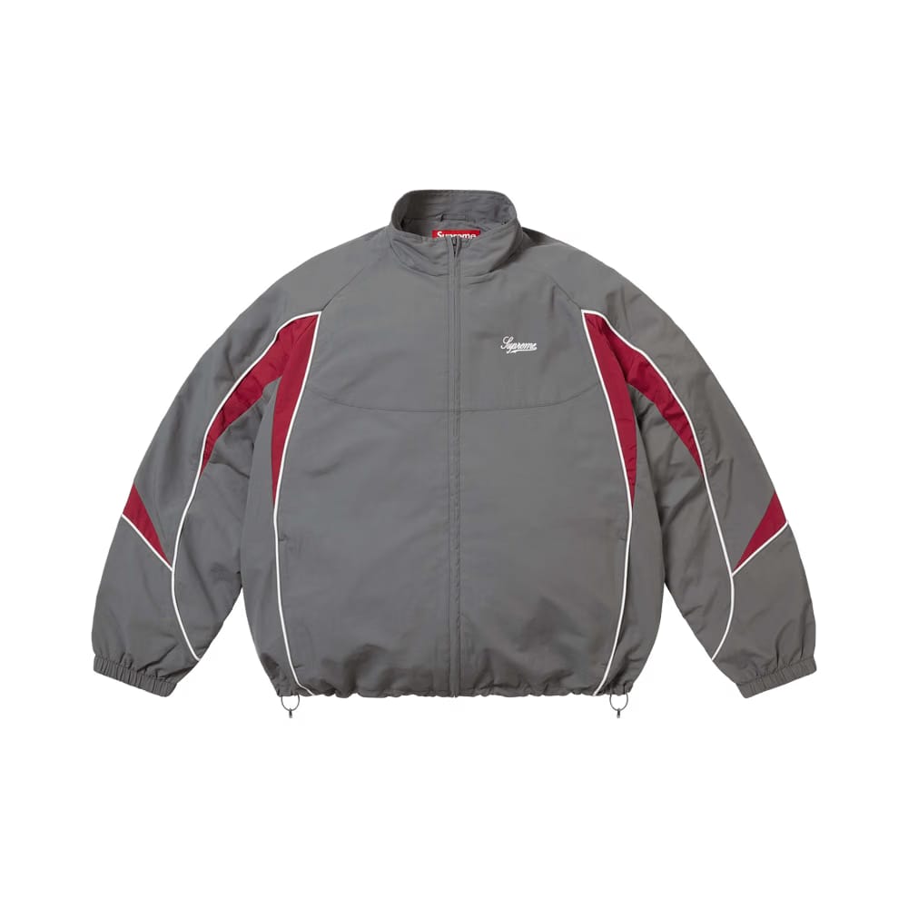 Supreme Contrast Piping Track Jacket Grey