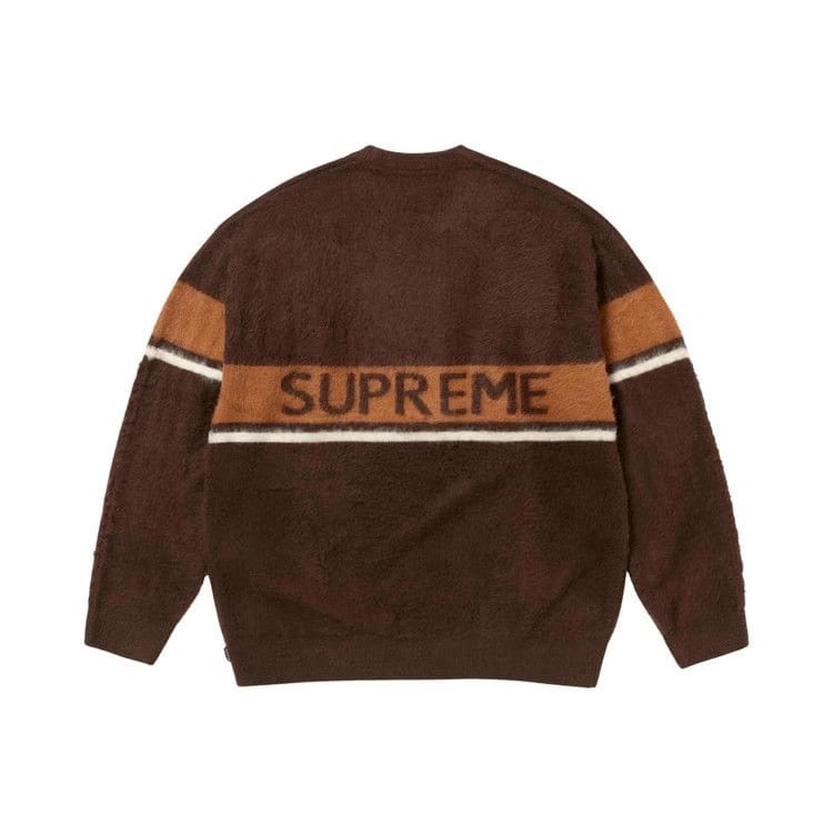 Supreme Brushed Stripe Sweater Dark Brown