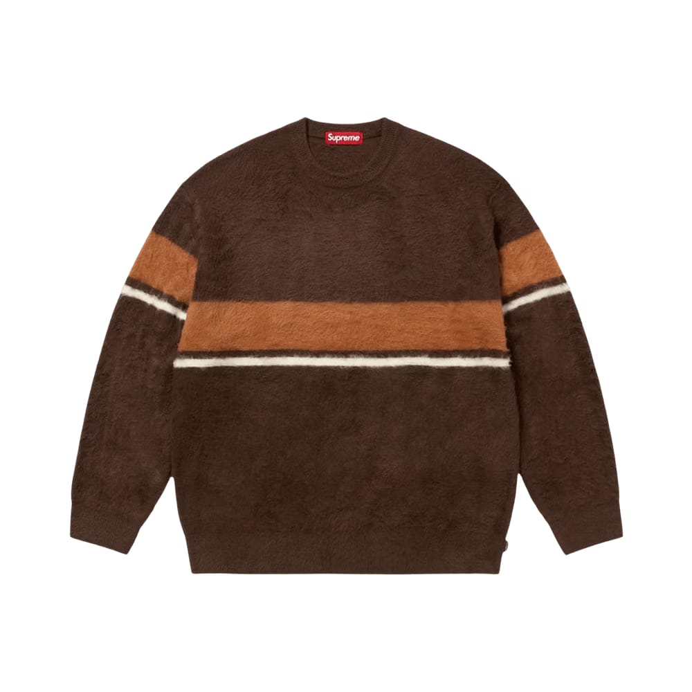 Supreme Brushed Stripe Sweater Dark Brown