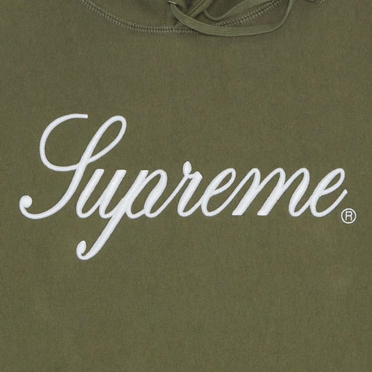 Supreme Raised Script Hoodie Light Olive