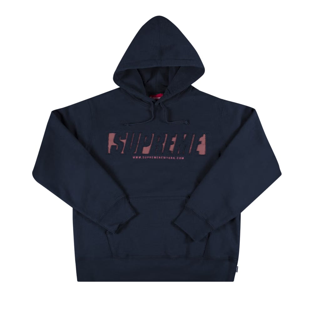 Supreme Reflective Cutout Hoodie Navy
