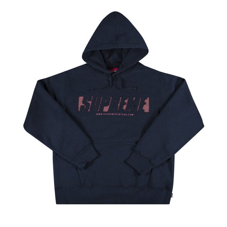 Supreme Reflective Cutout Hoodie Navy