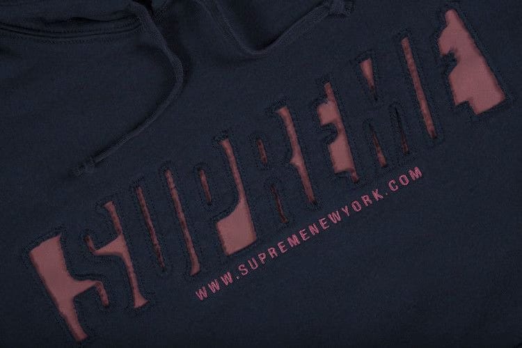 Supreme Reflective Cutout Hoodie Navy