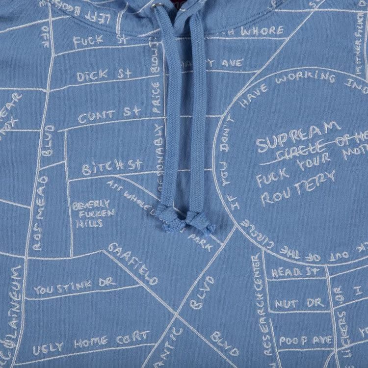 Supreme Gonz Embroidered Map Hoodie Blue