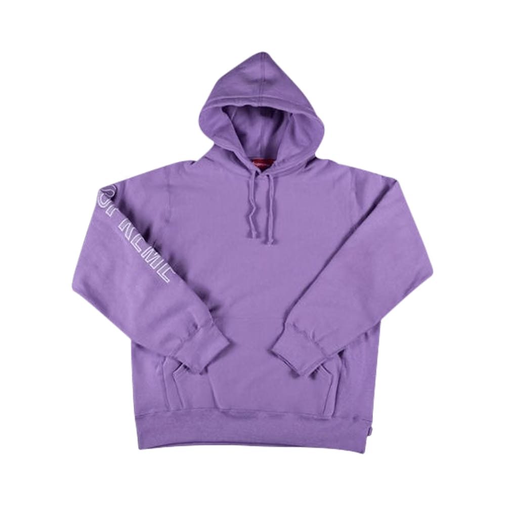 Supreme Sleeve Embroidery Hoodie Violet