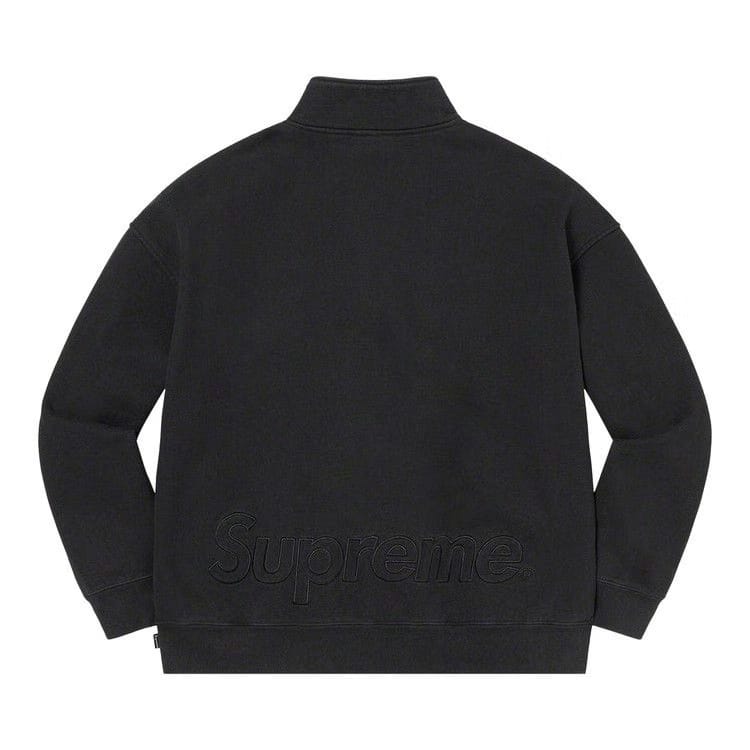 Supreme Washed Half Zip Pullover Black