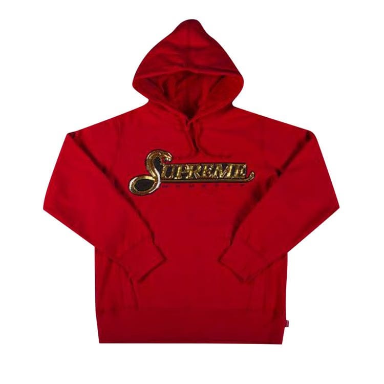 Supreme Sequin Viper Hoodie Red