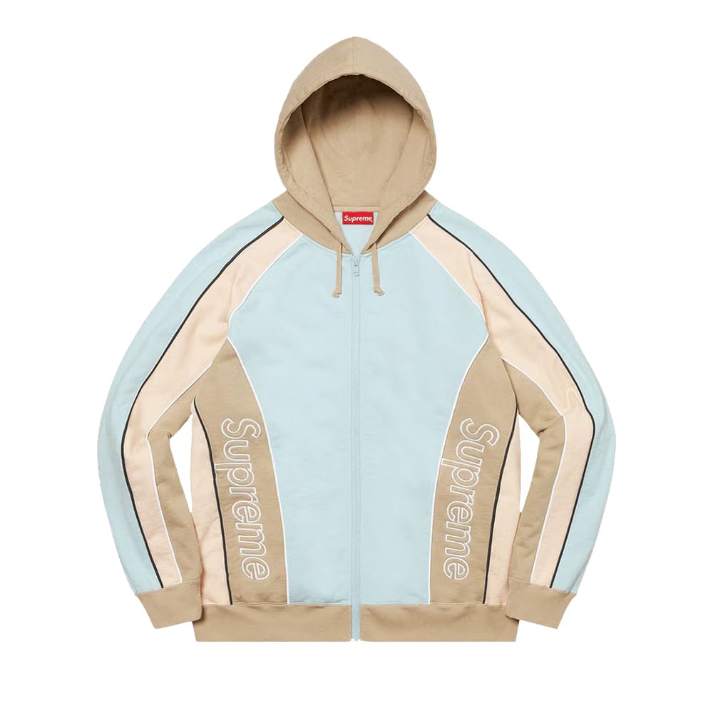 Supreme Track Paneled Zip Up Hoodie Light Pine