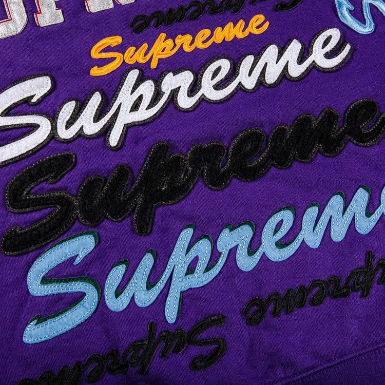 Supreme Multi Logo Hoodie Purple
