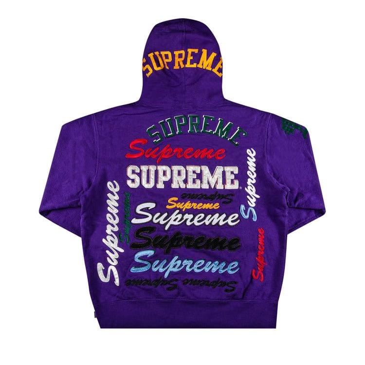 Supreme Multi Logo Hoodie Purple