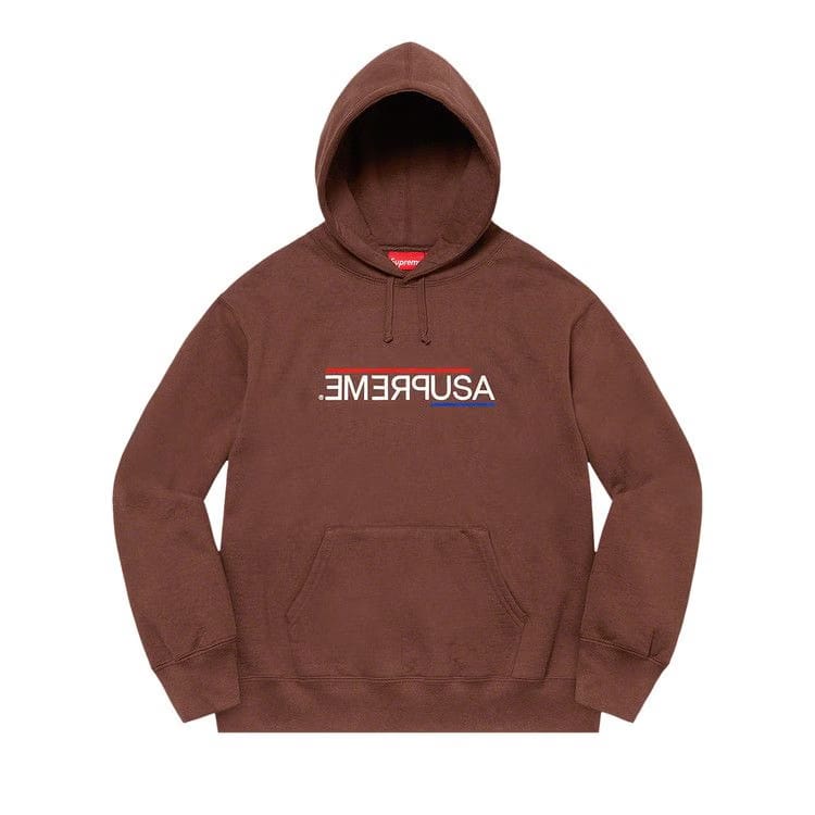 Supreme USA Hoodie Dark Brown