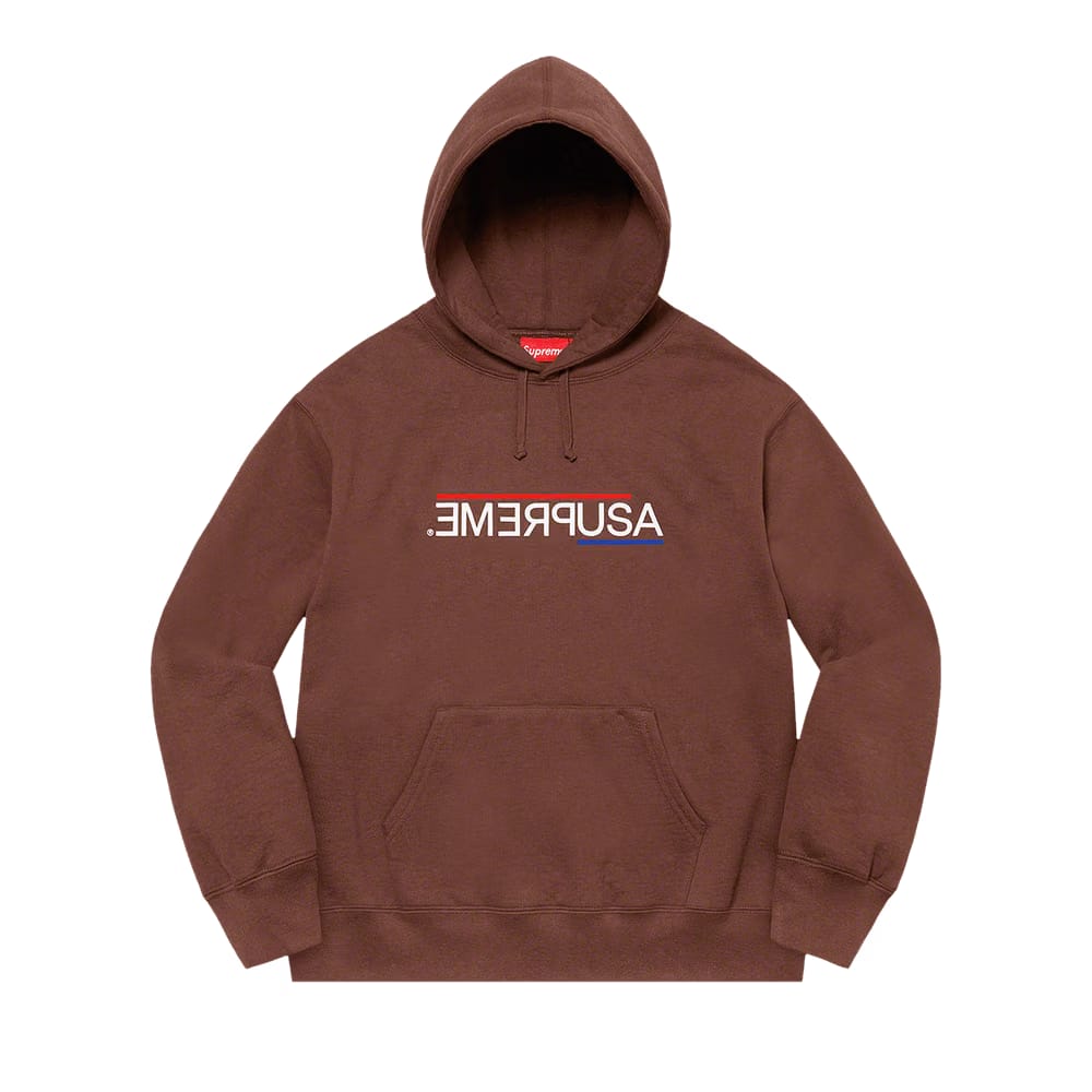 Supreme USA Hoodie Dark Brown