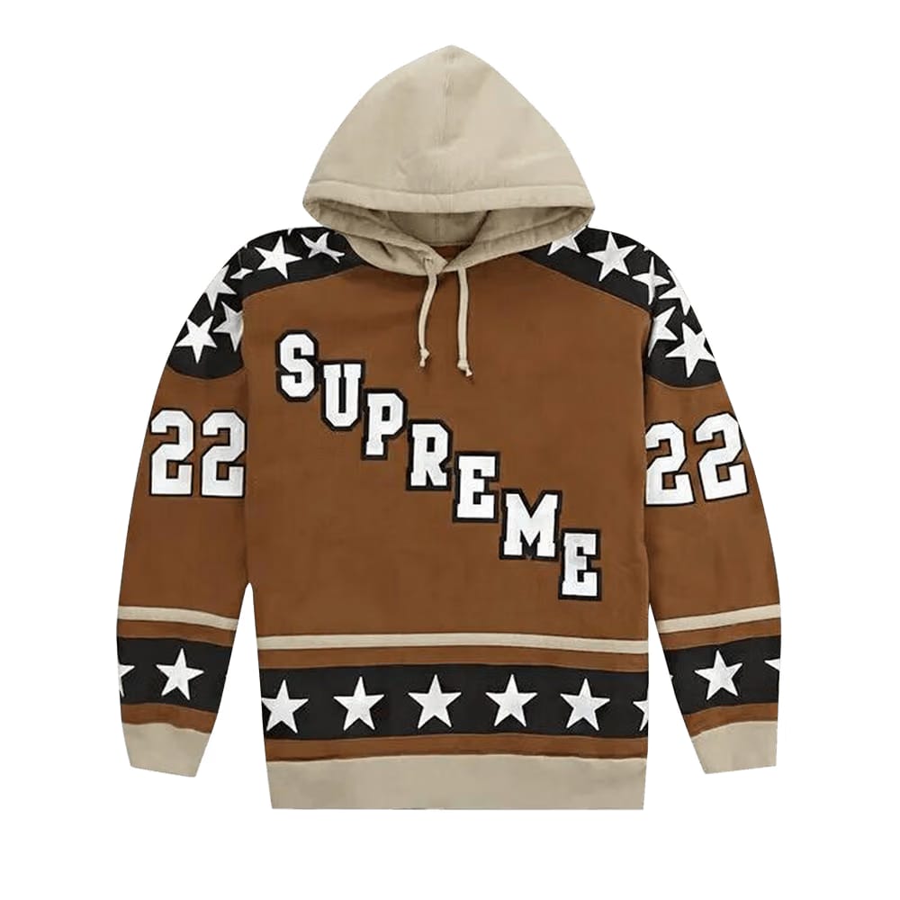 Supreme Hockey Hoodie Brown