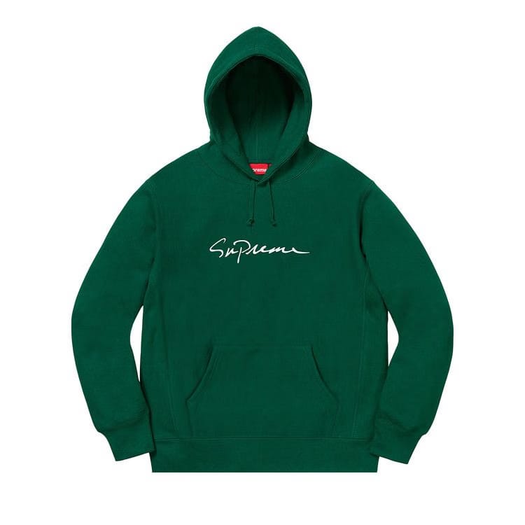 Supreme Classic Script Hoodie Dark Green