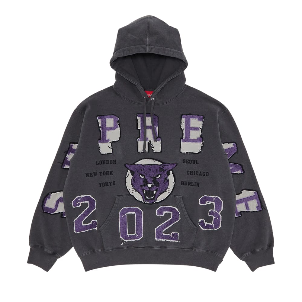Supreme Washed Panther Hoodie Black