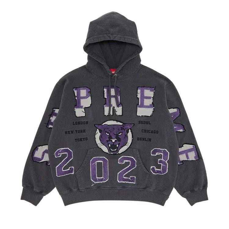 Supreme Washed Panther Hoodie Black