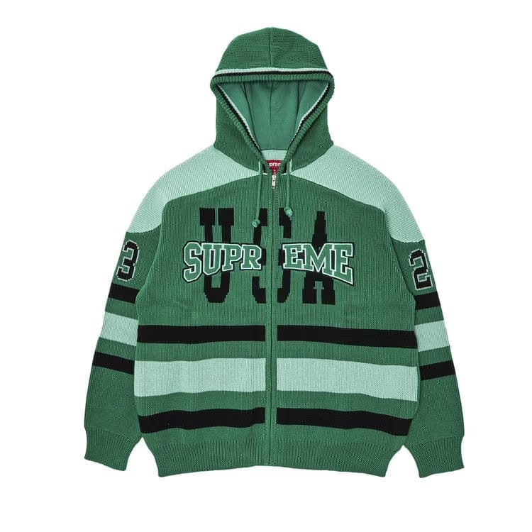 Supreme USA Zip Up Hooded Sweater Green