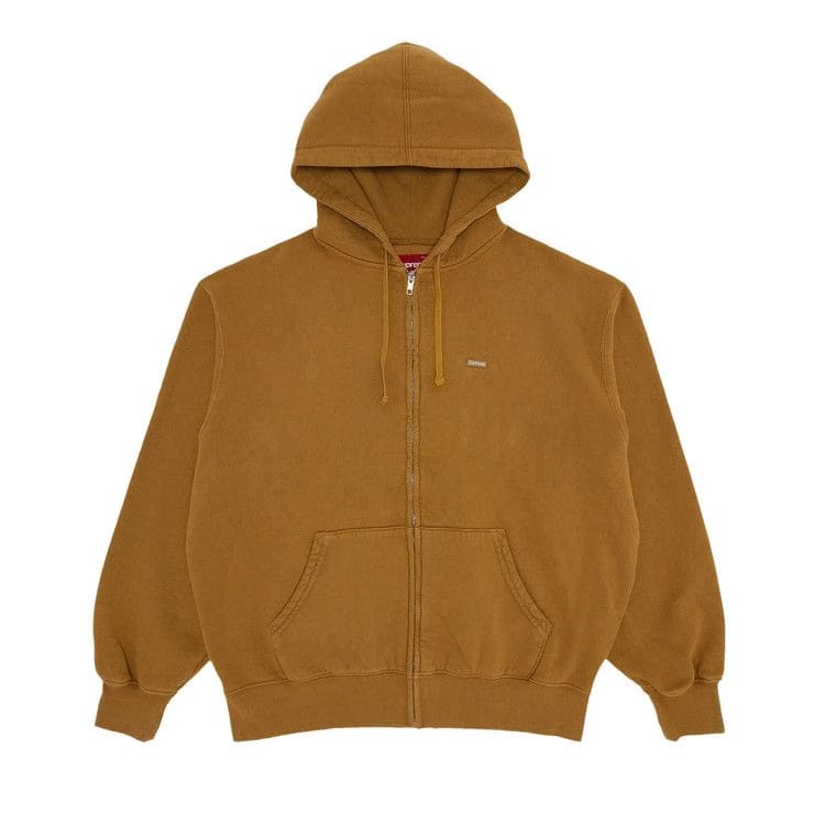 Supreme Overdyed Small Box Zip Up Hoodie Sand