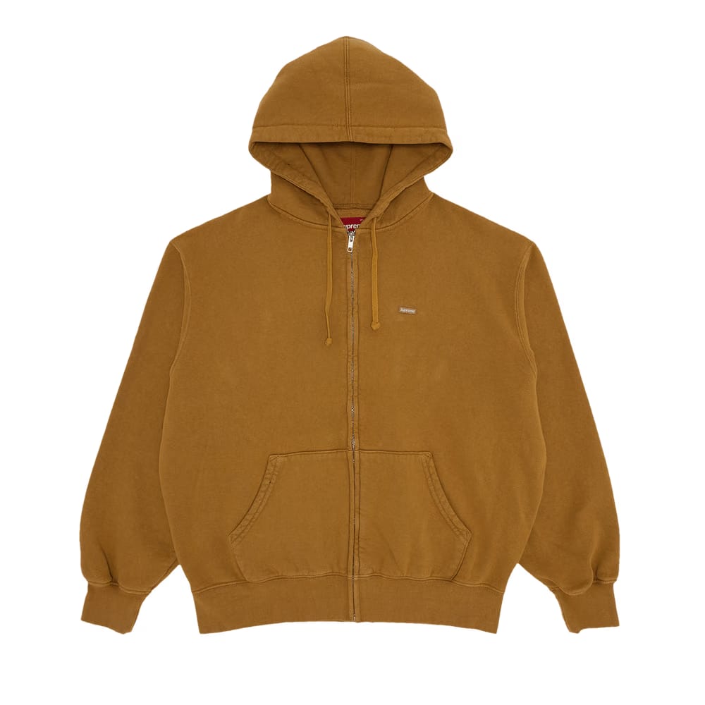Supreme Overdyed Small Box Zip Up Hoodie Sand