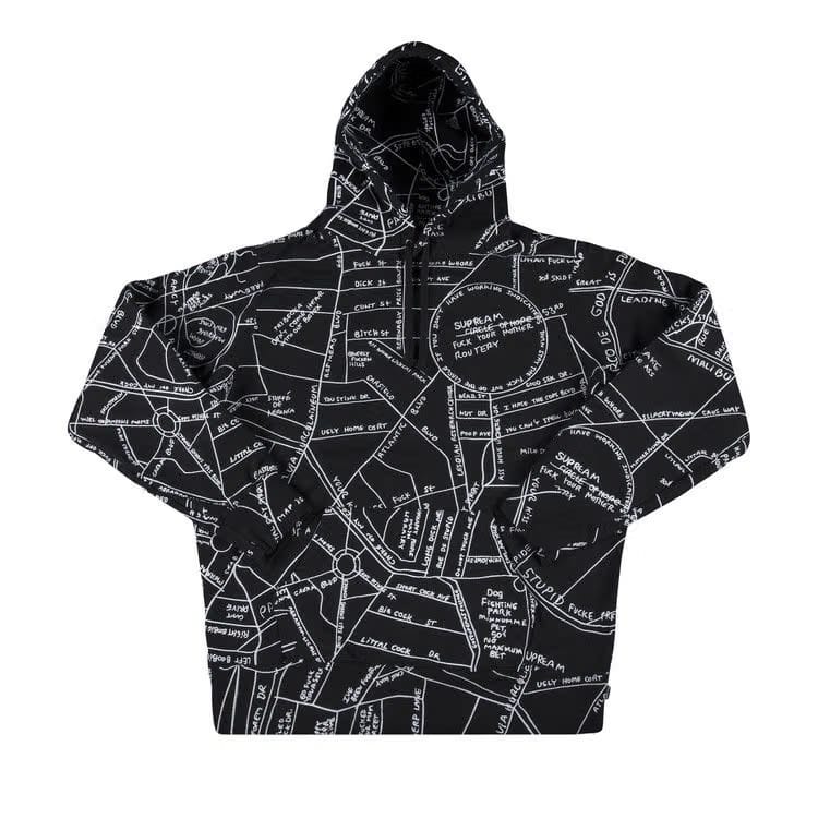 Supreme Gonz Embroidered Map Hoodie Black