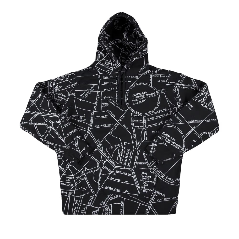 Supreme Gonz Embroidered Map Hoodie Black