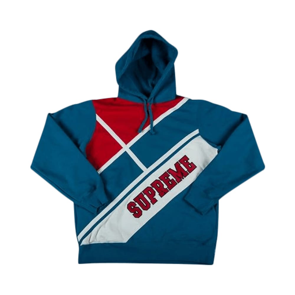 Supreme Diagonal Hoodie Aqua