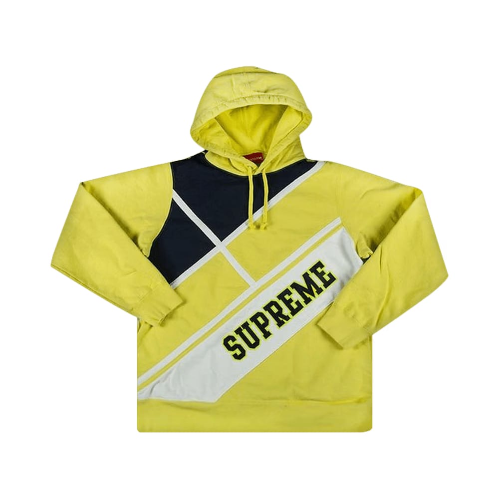 Supreme Diagonal Hoodie Lemon