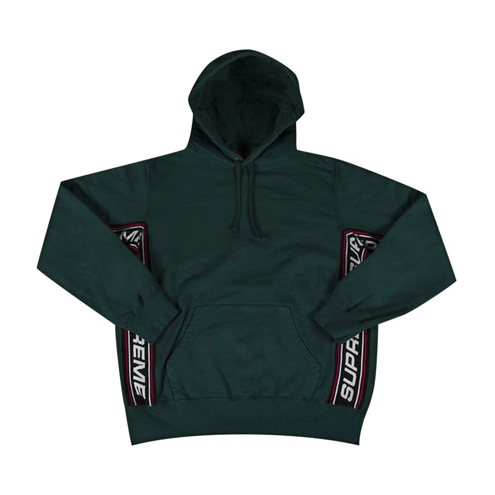 Supreme Text Rib Hoodie Dark Green